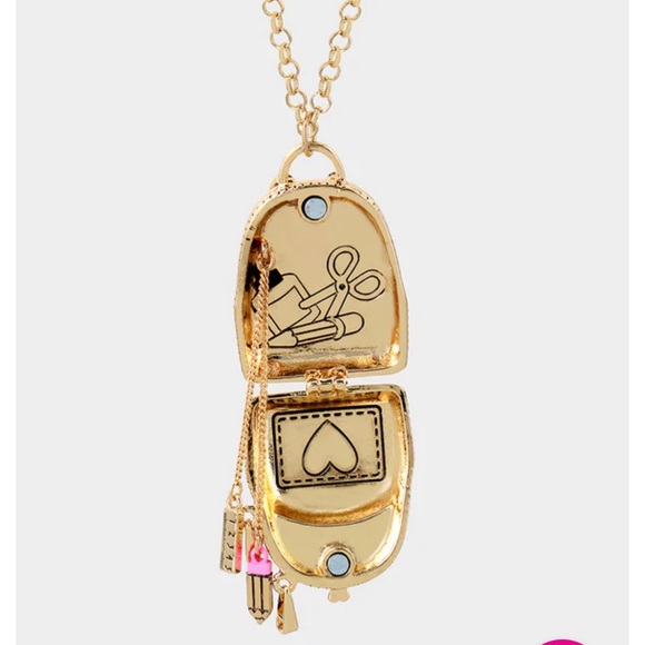 Betsey Johnson BACK TO COOL BACKPACK LONG PENDANT CRYSTAL Necklace - Picture 5 of 9